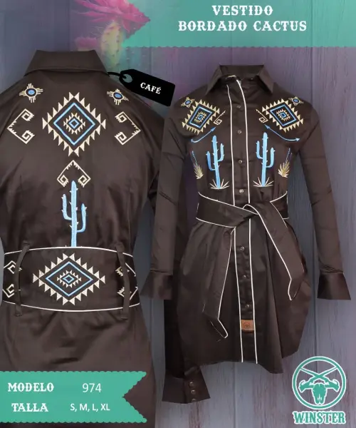 Vestido Bordado Cactus