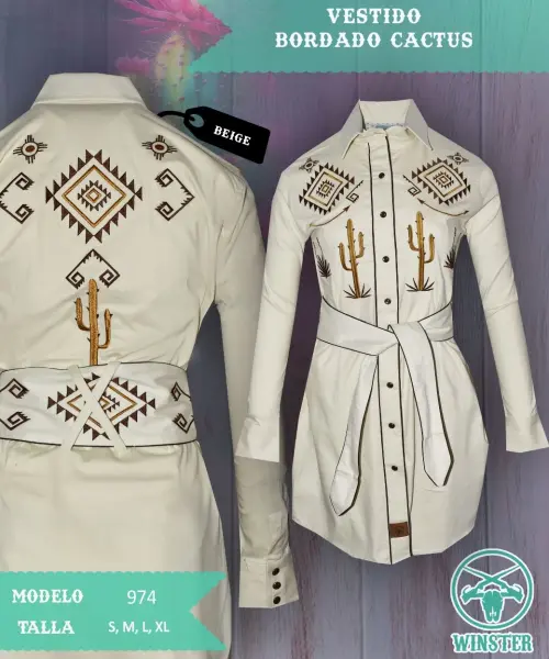 Vestido Bordado Cactus