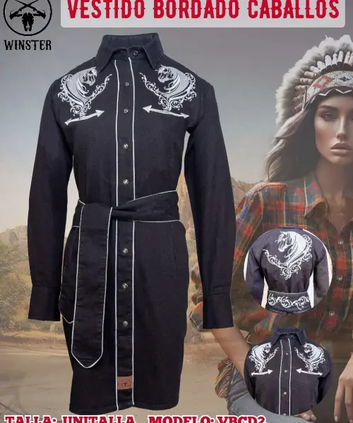 Vestido Bordado Caballos