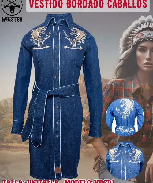 Vestido Bordado Caballos