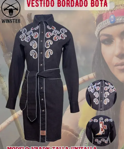 Vestido Bordado Bota